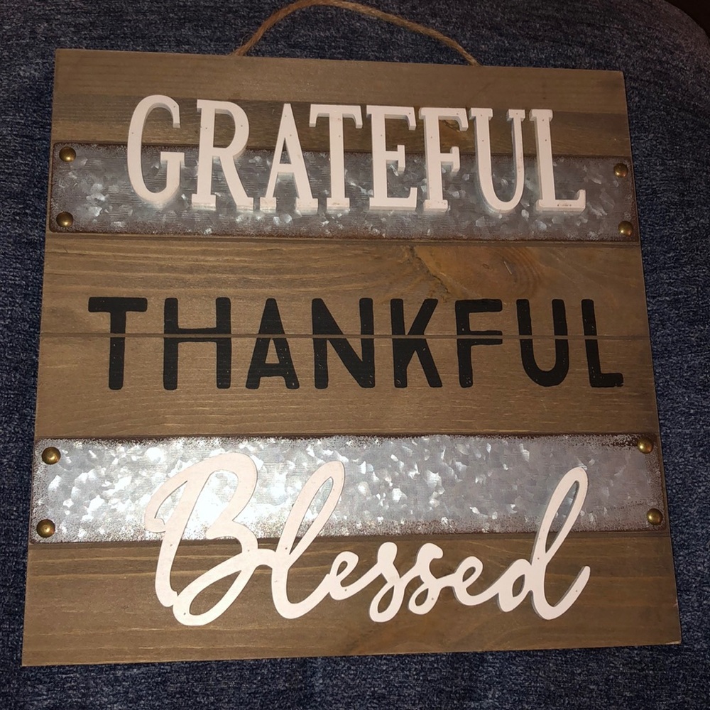 12 x 12 Grateful Sign Wood/Metal finish